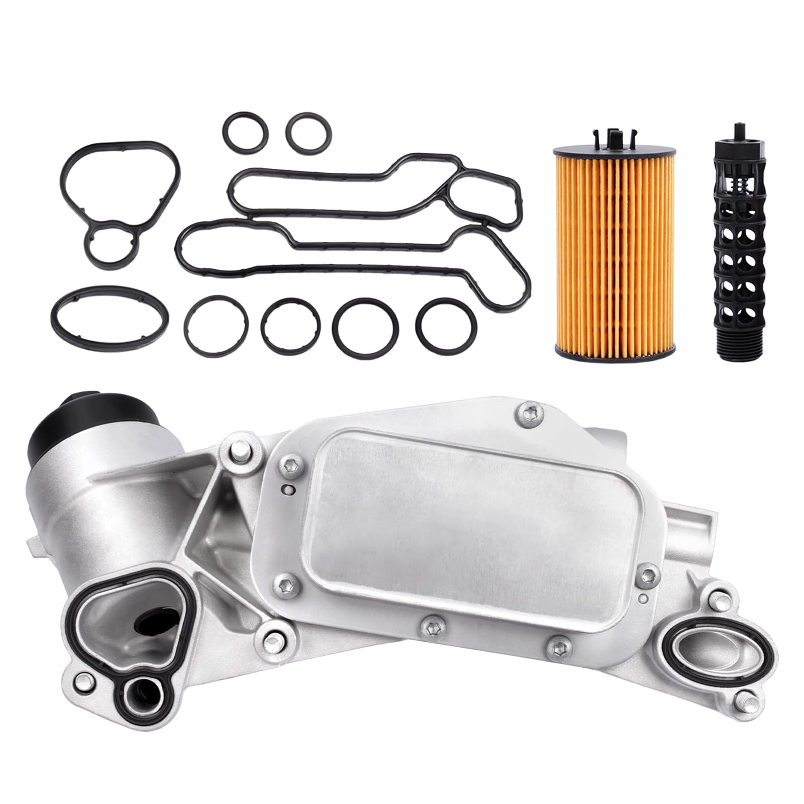 Engine Oil Cooler Filter Aluminum Housing Assembly Adapter Kit for 2008-2019 Cruze Malibu Aveo Cascada G3 Astra 1.6L 1.8L, OE # 918432, 12992593, 55353323