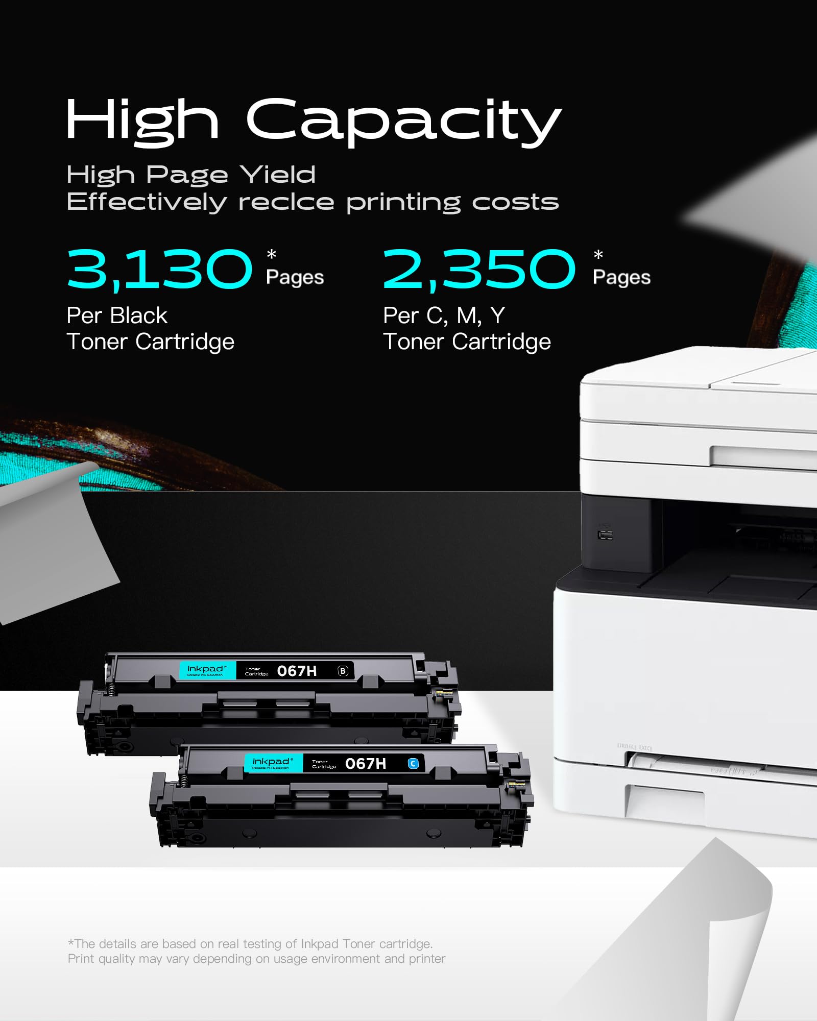 iNKPAD 067 067H Cartucce Toner Compatibile con Canon Toner Ricambio per Canon i-SENSYS LBP631 LBP631Cw LBP633 LBP633Cdw MF651 MF651Cw MF655 MF655Cdw MF655Cw MF657 MF657Cdw MF657Cw (Confezione da 4)