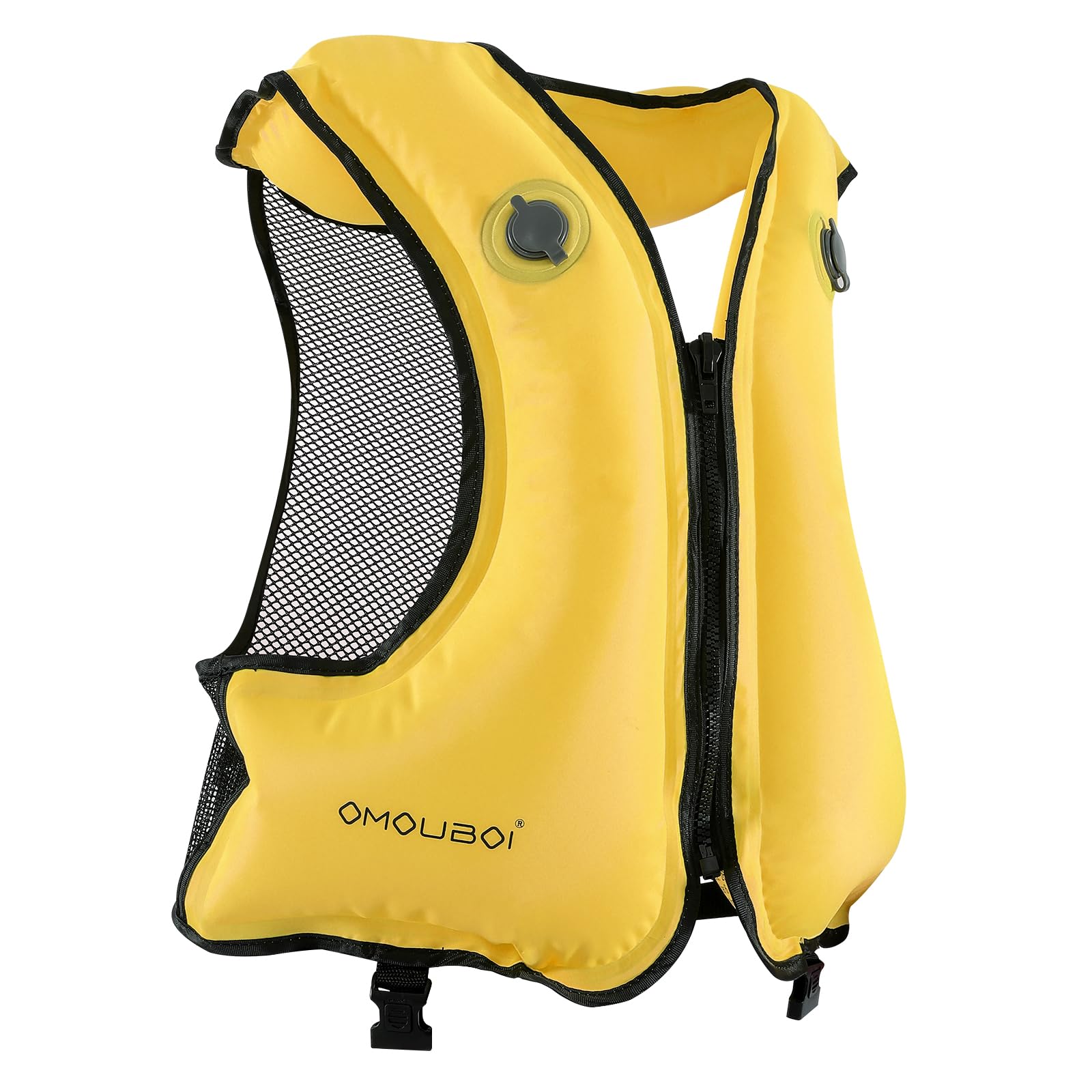 Schwimmweste Aufblasbar Erwachsene Schnorcheljacke Kajak Leichte Schwimmhilfe Wassersport Verstellbare Schnorchelweste Angeln Aufblasbare Auftriebshilfe Polyester, Tragbar,