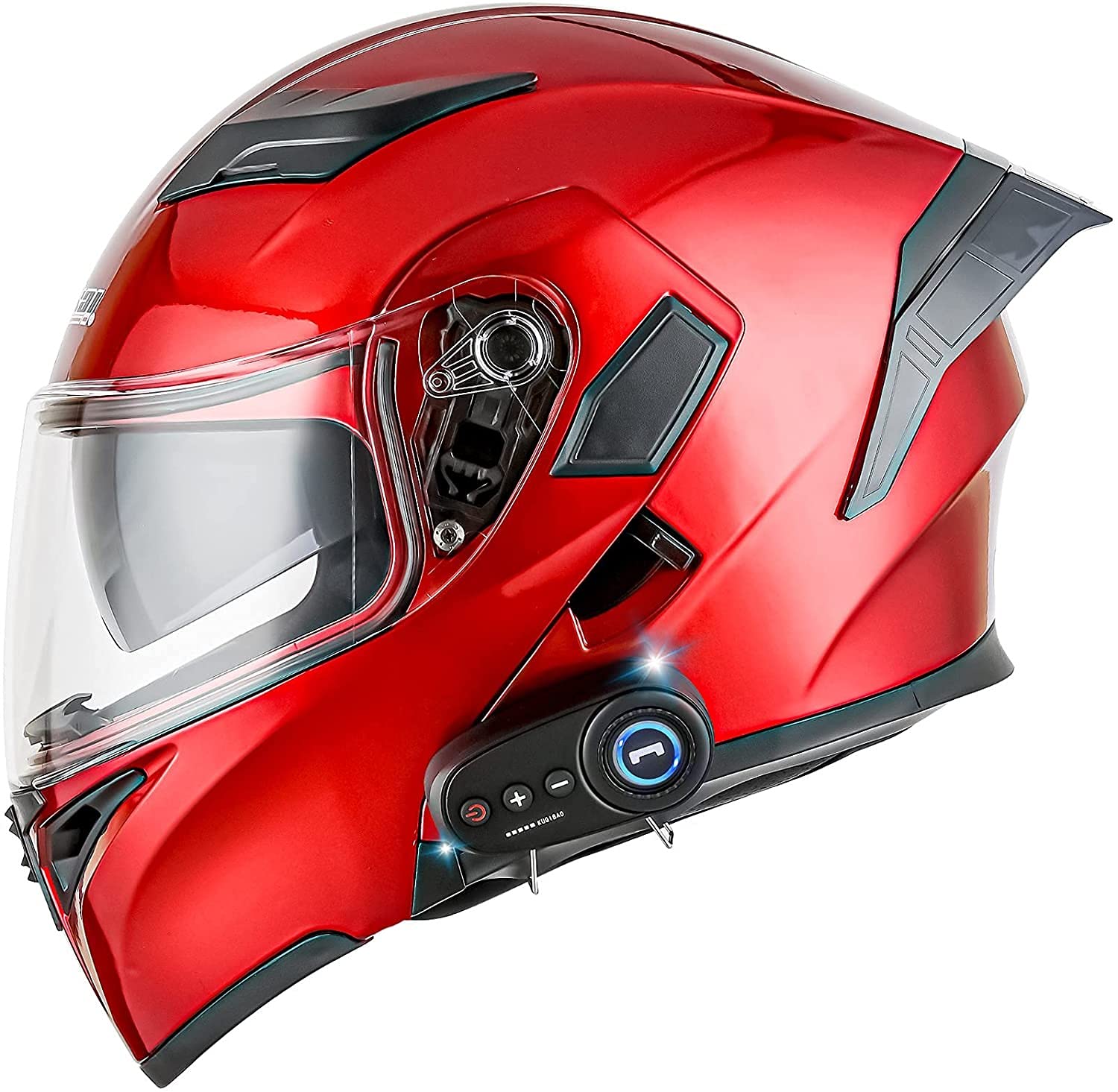 Casque moto Bluetooth anti-buée double visière pour homme et femme L
