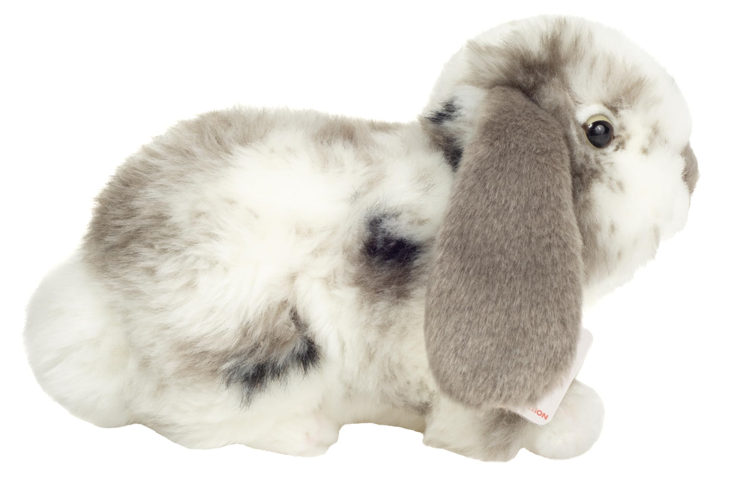 Teddy Hermann 93733 królik baran szarobiały 23 cm, przytulanka z idealną zawartością recyklingu (wypełnienie)