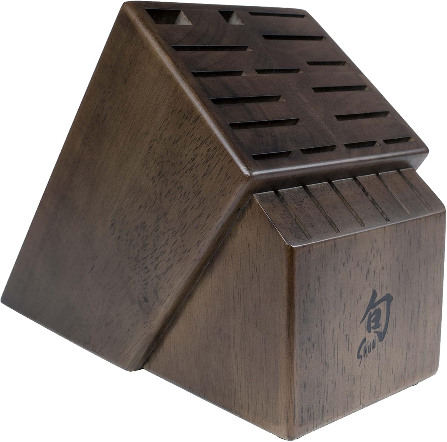 Shun Cutlery 22-Slot Knife Block (Dark), Made from Beautiful Dark-Stained Wood, Authentic, Japanese Universal Knife Block, Knife Holder for Kitchen Counter