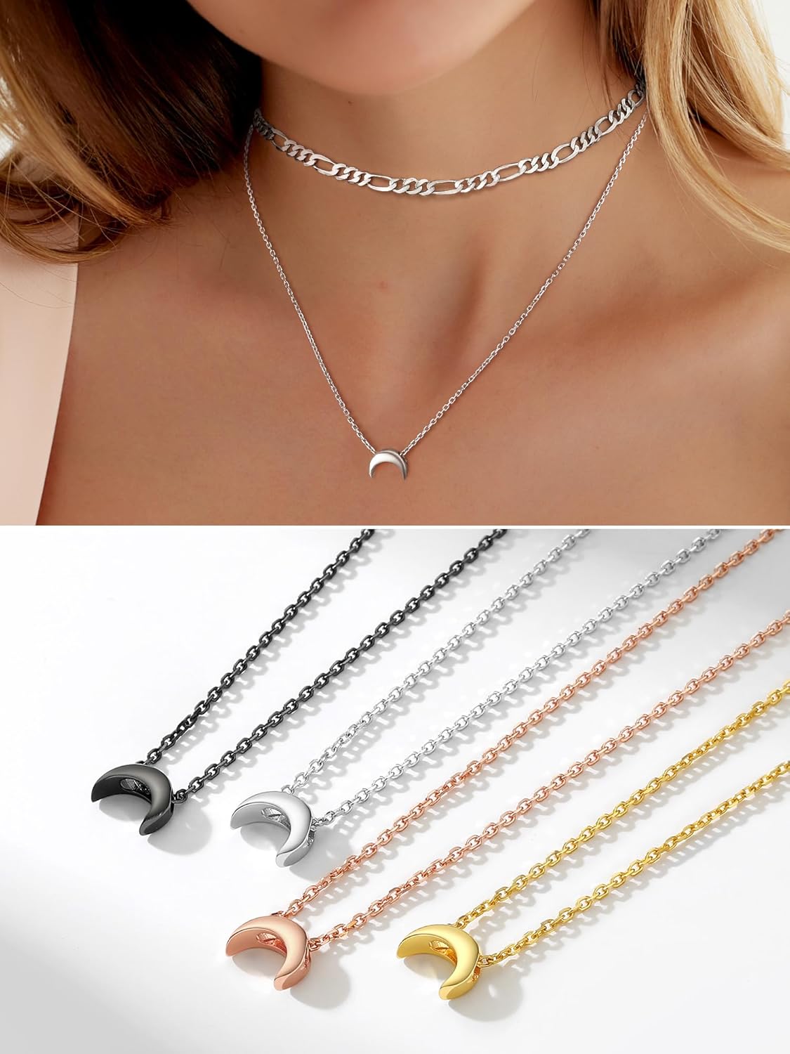 PROSILVER 925 Sterling Silver Necklace for Women | Dainty Delicate Adjustable Choker with Heart/Star/Moon/Vertical Bar Pendant, Hypoallergenic Tarnish Resistant Everyday Jewelry Gift for Her