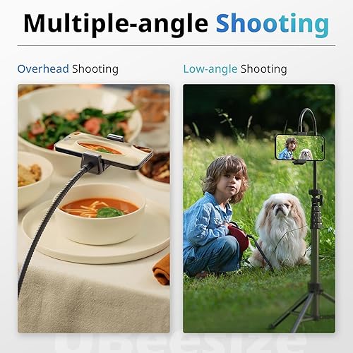 Miniatura 15 de UBeesize - Trípode para teléfono y palo para selfies de 62 pulgadas con control remoto inalámbrico y soporte, compatible con iPhone y Android