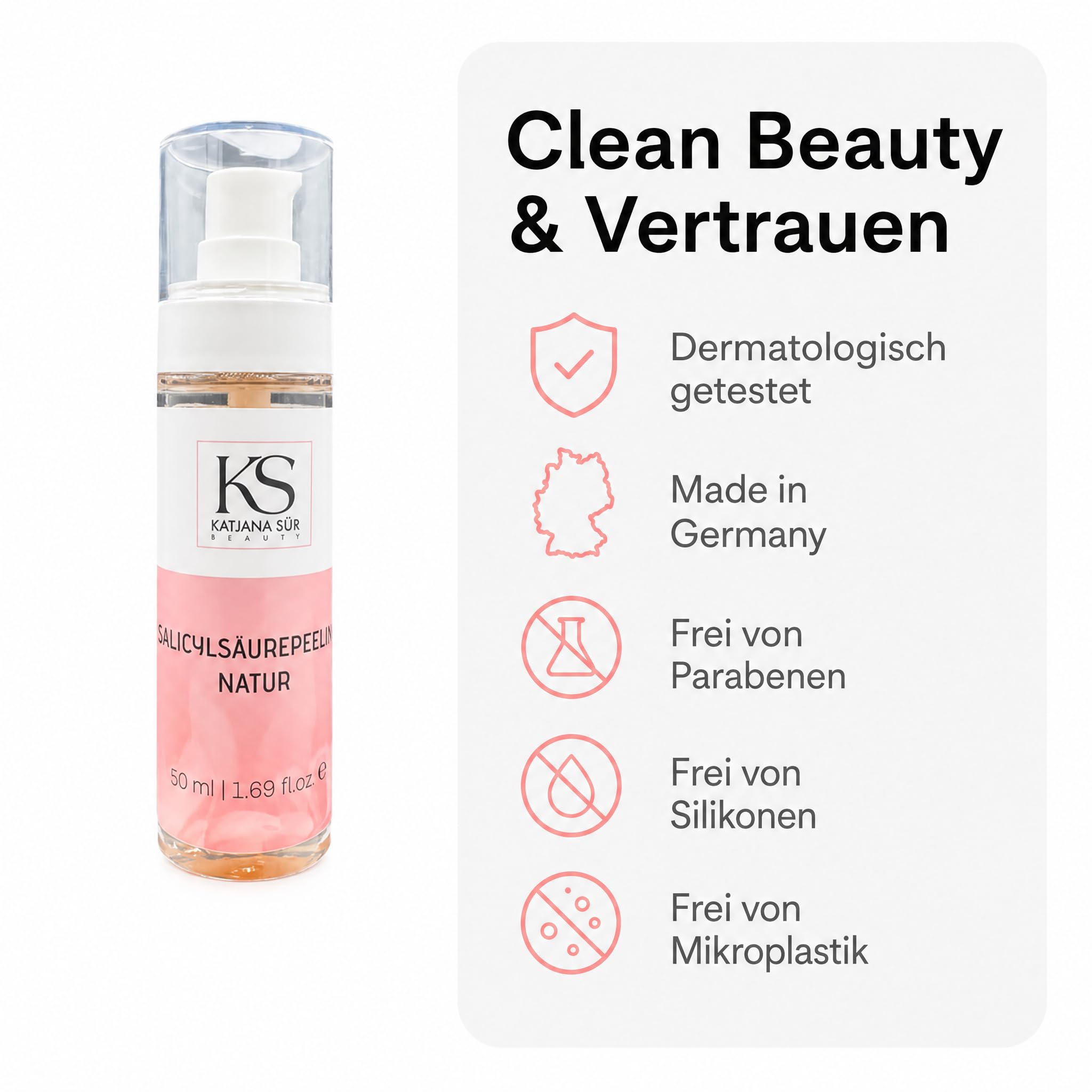 KS Beauty Salicylsäure Gesicht Peeling, 2% BHA, Panthenol, 50 ml