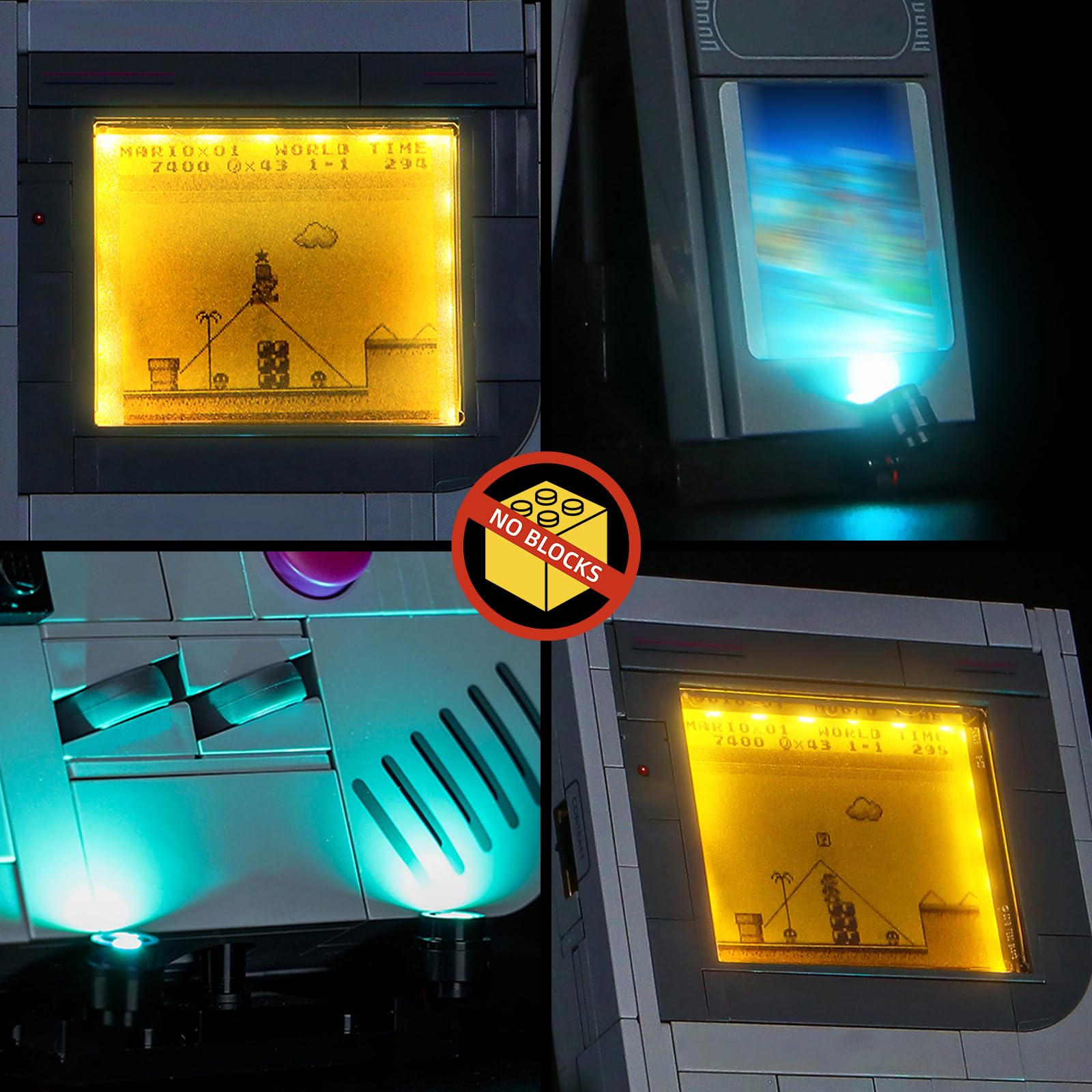 Zestaw świateł LED kompatybilny z Lego 72046 Game Boy (nie jest to model), zestaw oświetlenia dekoracyjnego, kompatybilny z klockami Lego Game Boy