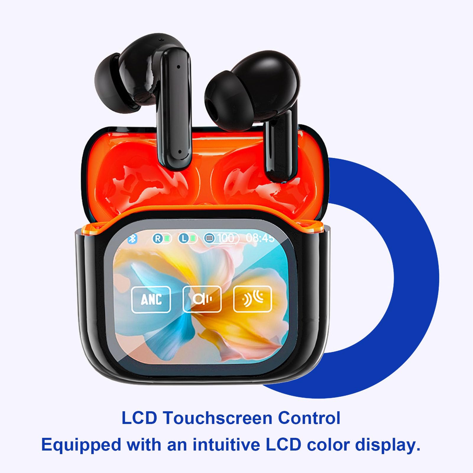 Generic Auricolari per Traduzione AI Touchscreen LCD Avanzato in Tempo Reale 164 Lingue Cuffie Bluetooth 5.4 per Viaggiatori 2 Auricolari Custodia 4 per Utenti IOS e