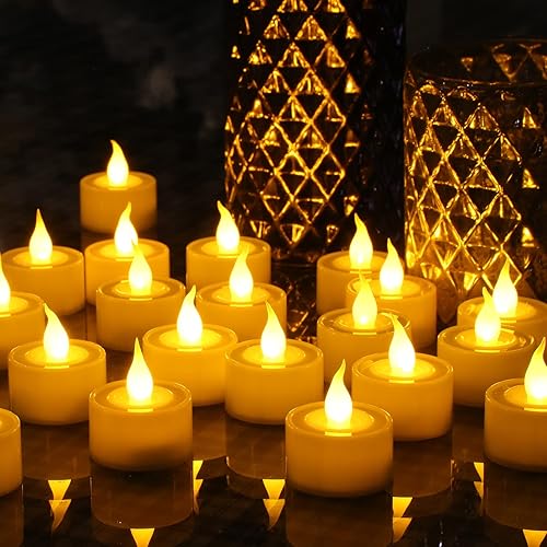 FURORA LIGHTING Velas LED de color blanco marfil, paquete de 20, velas parpadeantes sin llama para decoración del hogar, 1.5 pulgadas de ancho x