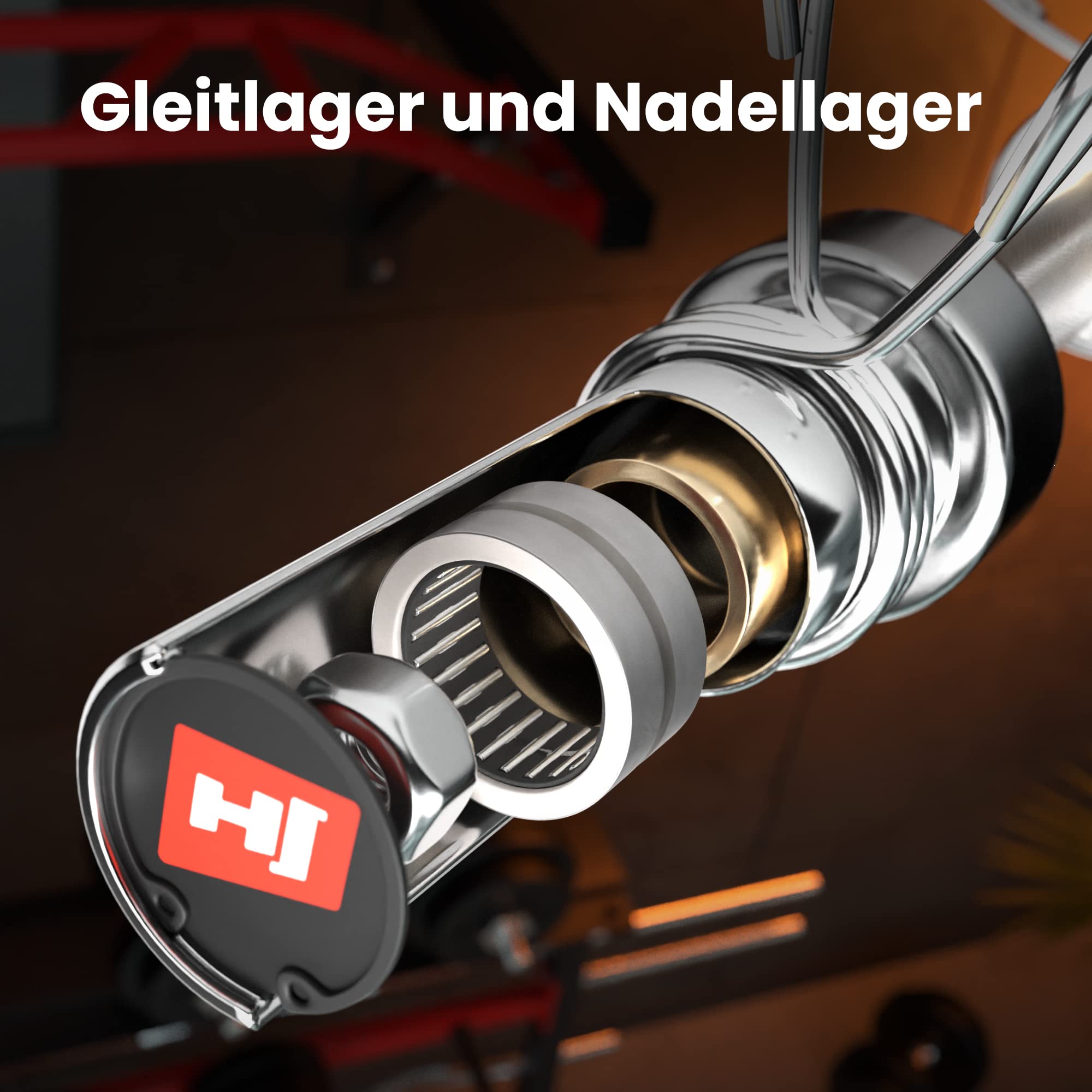 Hop-Sport Olympia Hantelstange mit Federverschlüssen, 50mm, Verchromter Stahl, Hochwertige Langhantelstange für effektives Krafttraining, 320 kg Max. Belastbarkeit