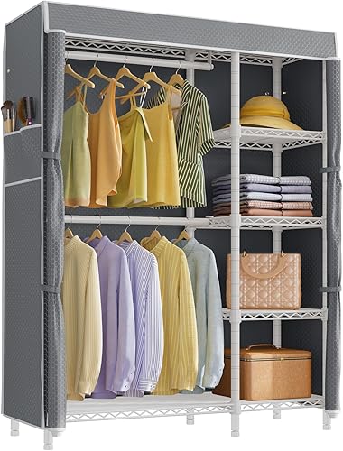 Miniatura 11 de VIPEK V7 Perchero para Colgar Ropa de Servicio Pesado Perchero con Estantes, Percheros de Armario Portátiles Percheros de Ropa de Metal de 5 Niveles