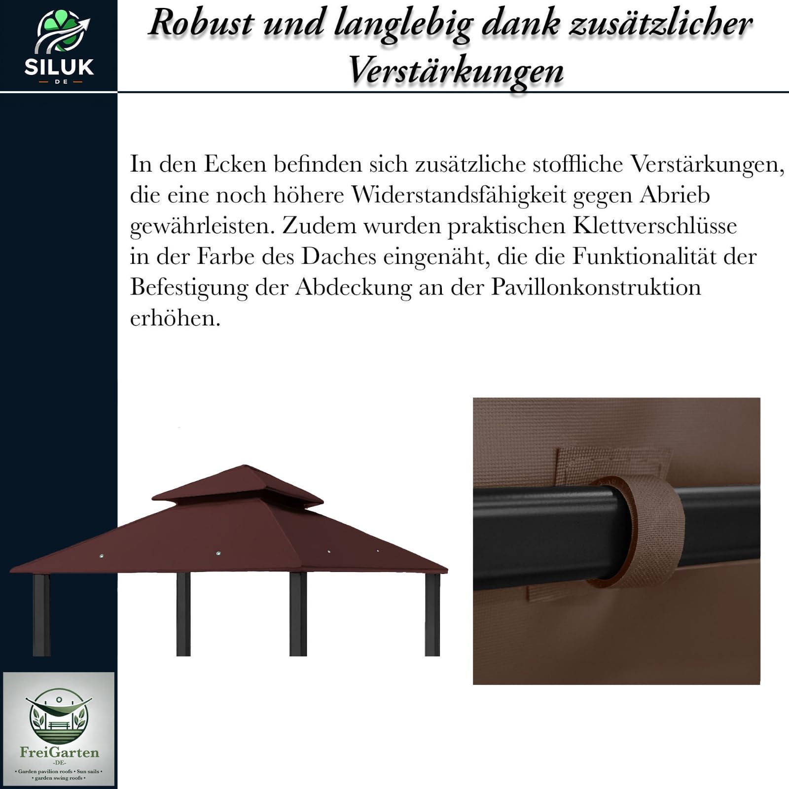 Vervangend Dak Paviljoen 3x4 Meter Waterdicht Panama PCV - Bruin Extra Sterk