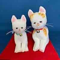 ㉖ねこの創作人形　招き猫　ちりめん細工 ㉔ねこの創作人形 招き猫 ちりめん細工