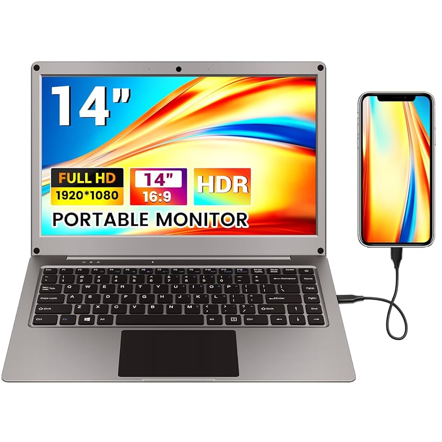 Amazon.com: Portable Monitor with Keyboard,14inch 1080P FHD