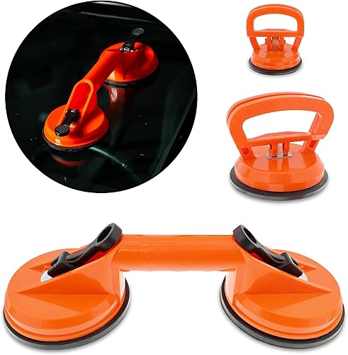 ABN Kit de extractor de abolladuras para automóvil, removedor de abolladuras con mango de doble ventosa y elevador de vidrio, 2 removedores de