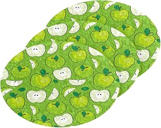 Scrub Sponge Green Apples Kitchen Washing Dishes Cleaning Sponges Fruits Leaves Non Scratch Sponge for Dish Countertops Sinks Floors Showers Tile Sinks, 3 Pack
