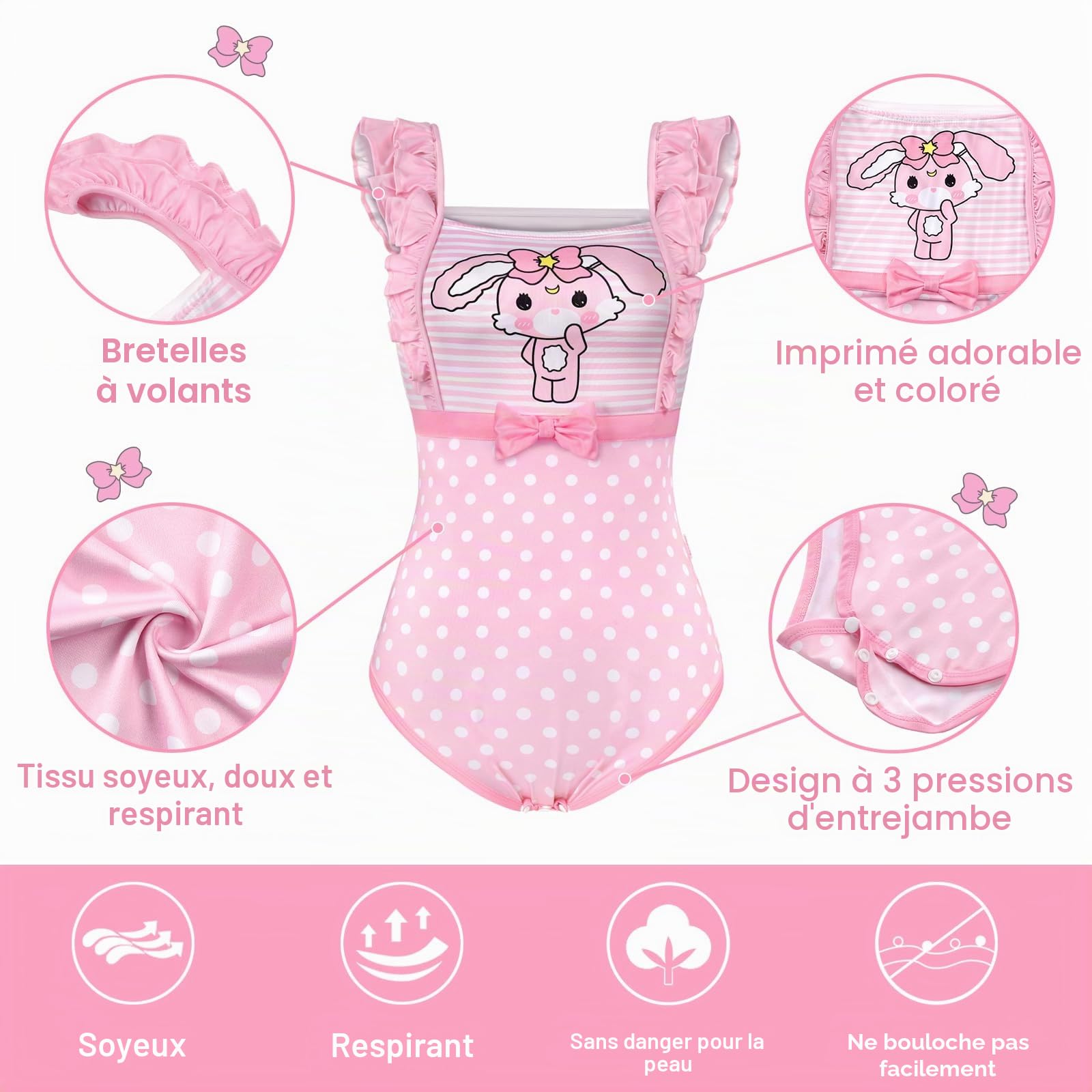 LittleForBig Grenouillère à rayures volantées soyeuses – Usagi Camisole Romper Onesie