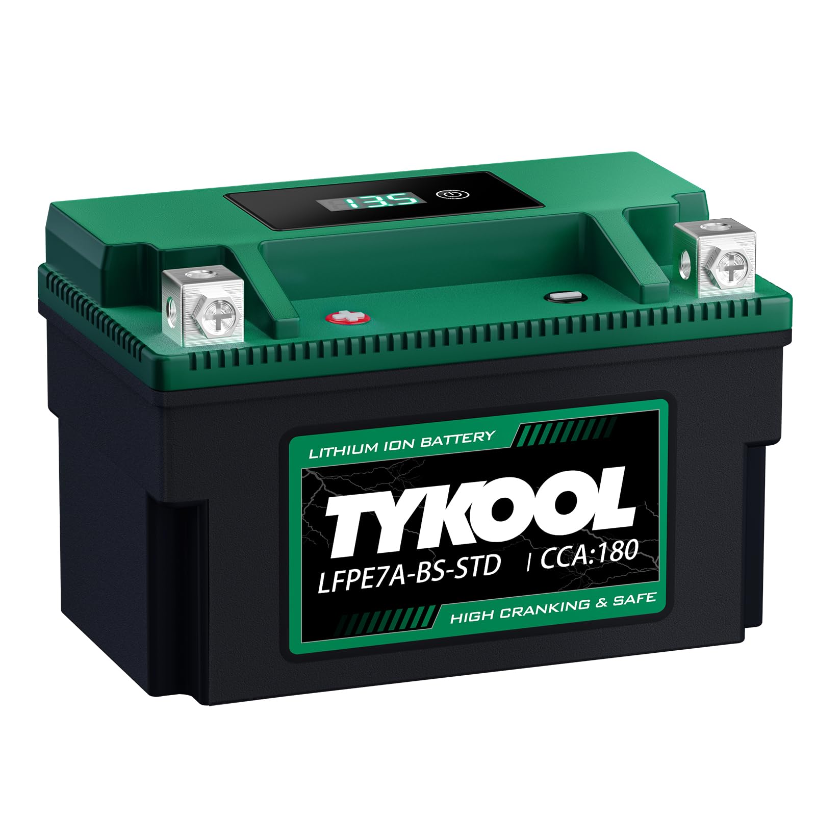 YTX7A-BS-STD 12.8V 3AH 180CCA LiFePO4 Lithium Motorcycle Battery fit for ATV,UTV, Riding Lawn Mower，Snowmobile，Scooter, Personal watercraft, Jet Ski, 4 Wheeler and more.