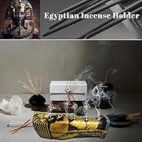 Vista 5 de TUT - Soporte de incienso egipcio para palos, soporte para incienso TUT, quemador de aroma egipcio coleccionable, iconos King TUT del antiguo