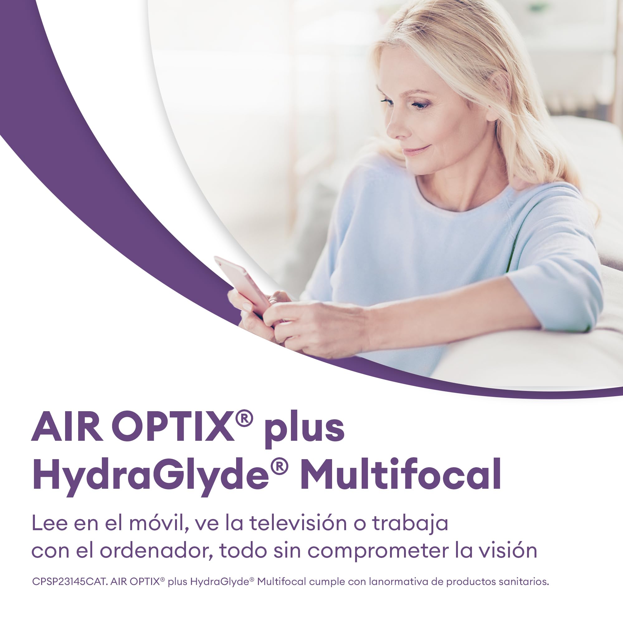 Air Optix plus HydraGlyde Multifocal lentes de contacto mensuales | 6 lentes | R 8.6 mm | D 14.2 mm | adición alta | +02.00 dioptrías