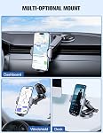 WOCBUY Car Phone Holder, [Strong Suction] Phone Holder Car for Dashboard & Windshield, 360° Rotate Long Arm Car Cell Phone Mount Compatible with iPhone 17 Pro Max/16/15/14/13, All 4”-7” Cellphones