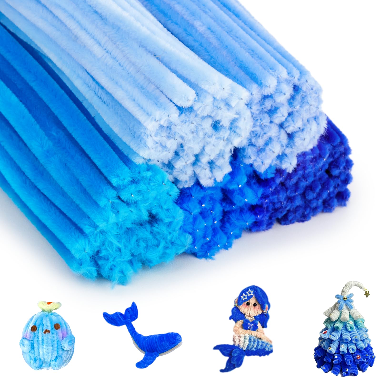 100 Scovolini In Ciniglia Azzurri Per Pulizia Tubi E Lavoretti Creativi Fai Da Te