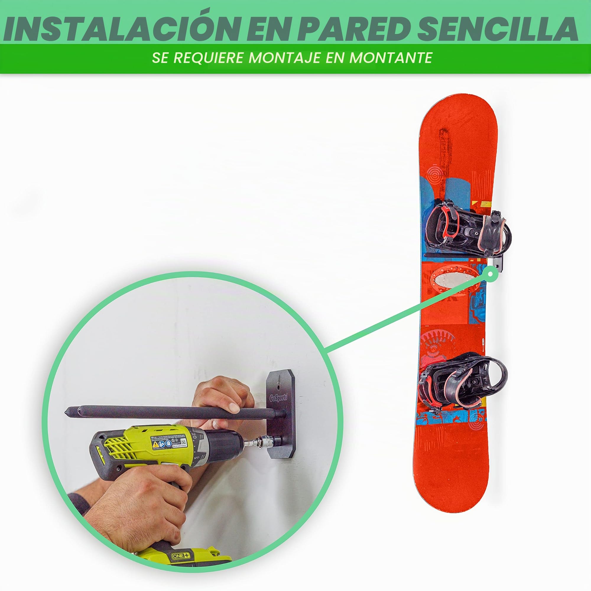 Estante de Almacenamiento para esquí y Snowboard montado en la Pared, 2 u 8 tamaños