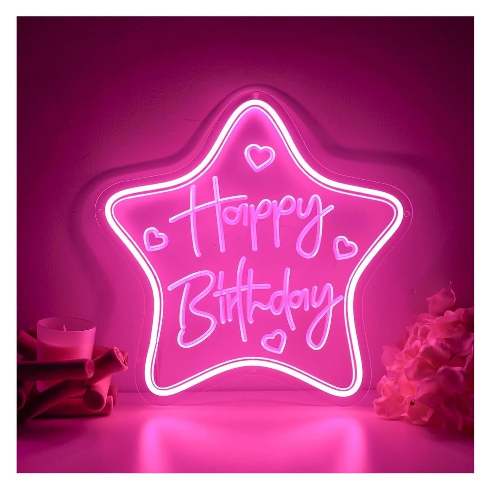 Lampe néon étoile pour décoration d'anniversaire et fête