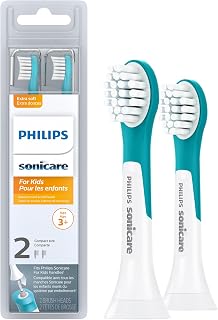 Philips Sonicare for Kids - Genuine Replacement Electric Toothbrush Heads, Compact Size, for Kids Aged 3+, 2 Pack, HX6032/94