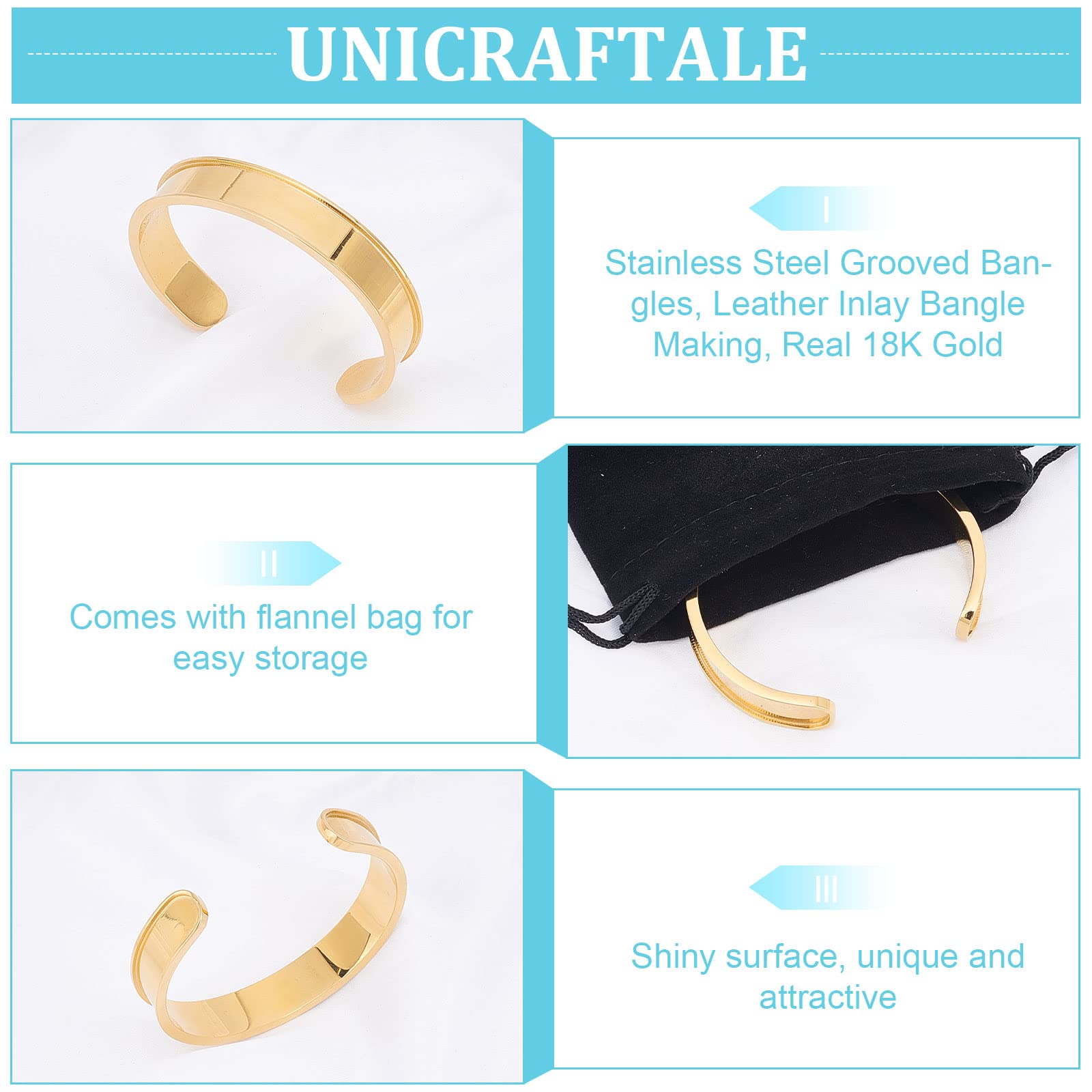UNICRAFTALE 1pc Bracciali rigidi reali in acciaio | FindTheDeal