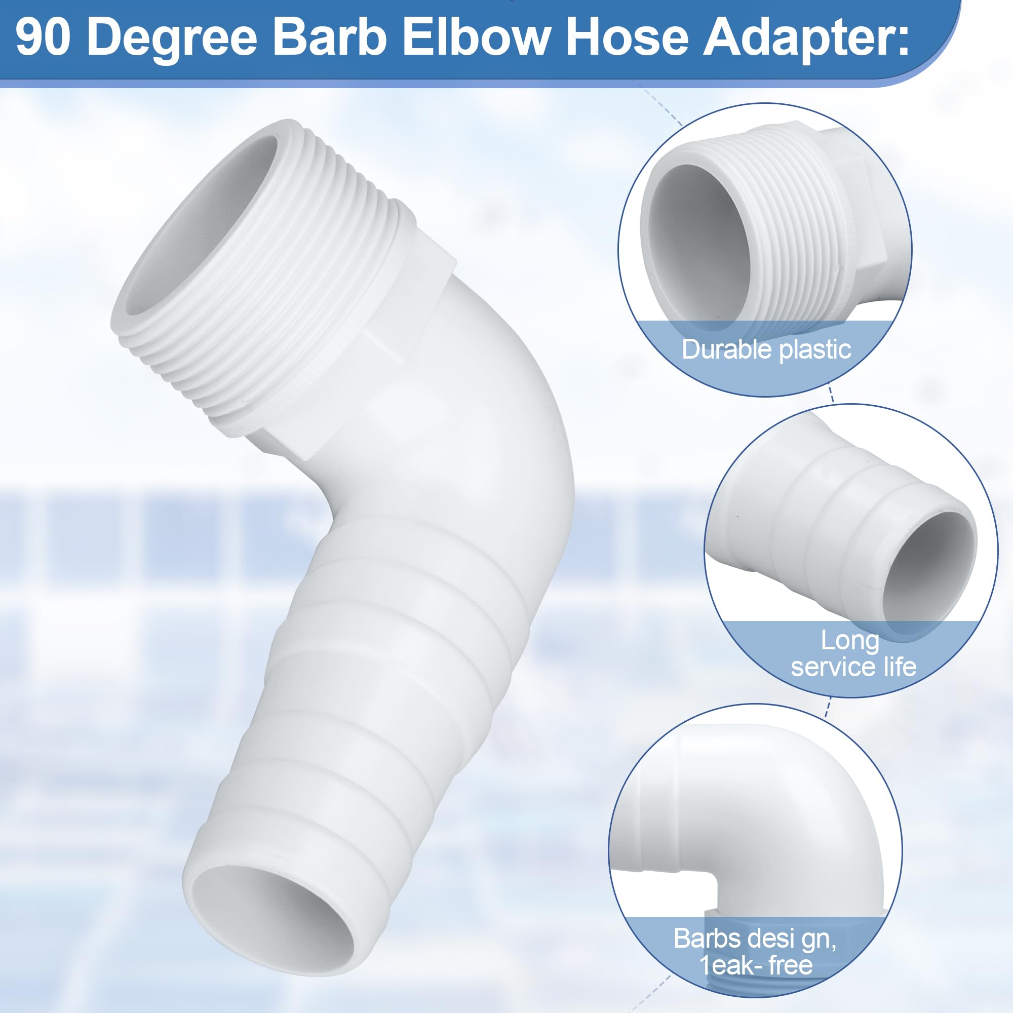 Kit De 30 Raccords Coudés à 90° Pour Pompe Piscine Hayward SPX1105Z3 - Adaptateur Tuyau Barbelé