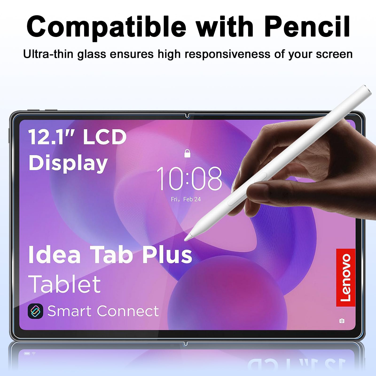 Pellicola Protettiva Lenovo Idea Tab Plus 12.1 Pollici Vetro Temperato 9H Anti Graffio 2 Pezzi
