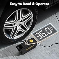 Vista 5 de Compresor de aire portátil, inflador de neumáticos de 150 PSI, bomba de aire de 12 V CC con apagado automático, manómetro digital y luz LED