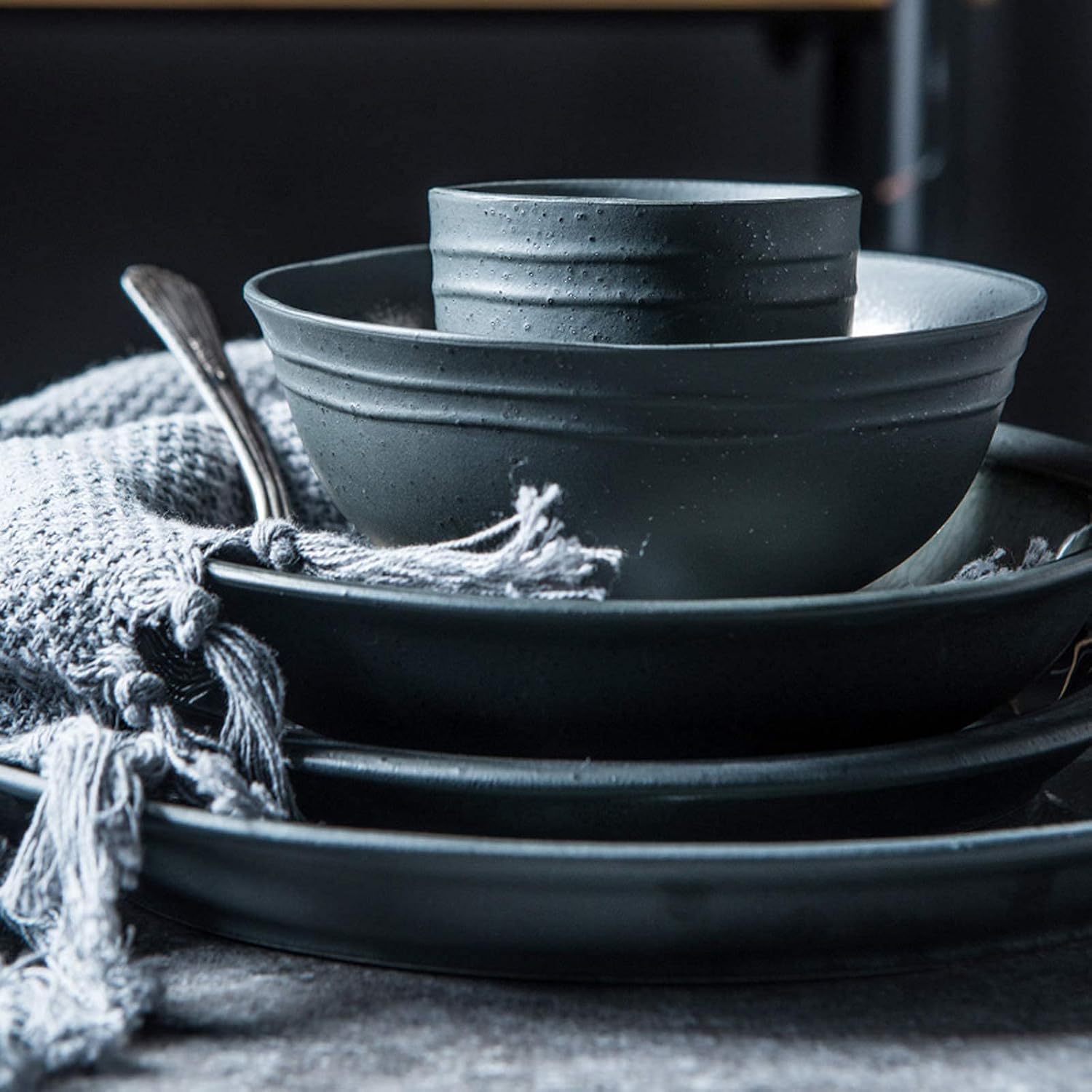 ディナープレート、磁器食器セット、32ピースのレトロな氷のひび割れた釉薬の陶器ディナーコンビネーションセット | 結婚式用のシリアル