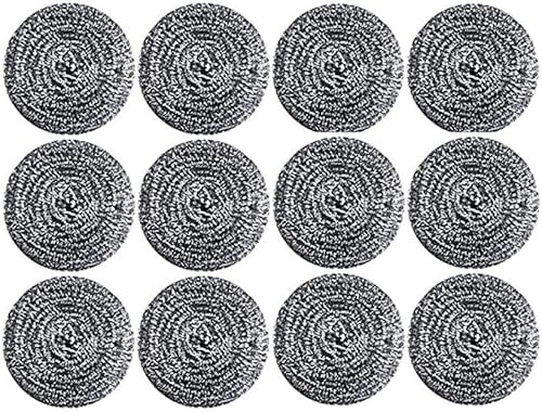 DKKO Estropajos de acero inoxidable para limpiar platos, ollas, sartenes, hornos, parrillas, 12 unidades