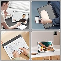 Vista 9 de MoKo Funda para tableta Google Pixel 2023, diseño plegable, ultra fina y delgada, de cuero TPU, protector completo, funda de soporte triple para Gris