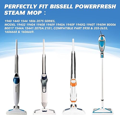 Miniatura 4 de Tidy Monster Almohadillas de repuesto para trapeador de vapor Bissell Powerfresh serie 1940 1806 1544 1440 2075A 2685A, parte # 5938 y 203-2633,