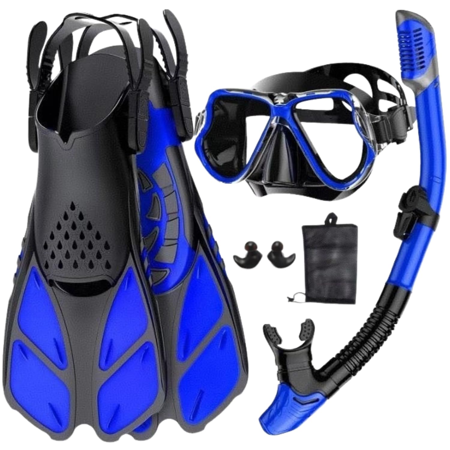 Set da snorkeling 4 in 1 per bambini, vista panoramica, maschera anti-appannamento, pinne Dry Top, con borsa da viaggio, attrezzatura per snorkeling per bambini, nuoto e immersioni