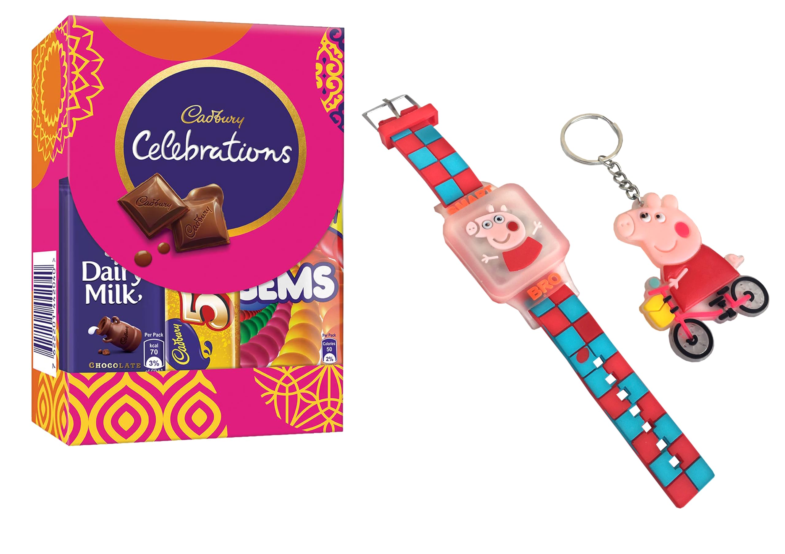 CLUZE Fun Rakhi Gift Combo for Kids - Light-Up Rakhi with Keychain and Chocolates-image-26