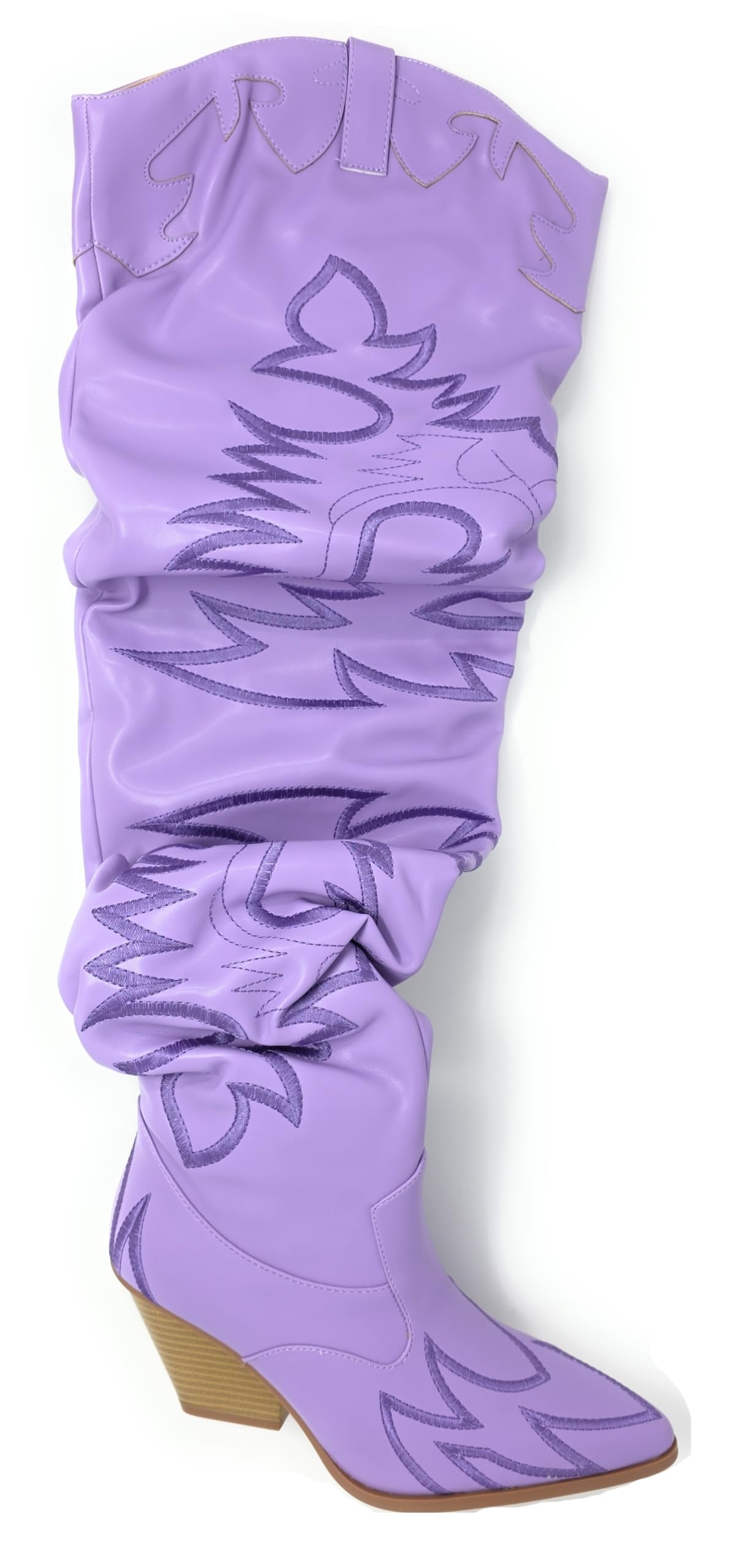 YOKI Cowgirl Boots Women, Over the Knee Western Cowboy Boots for Women with Chunky Block Heels