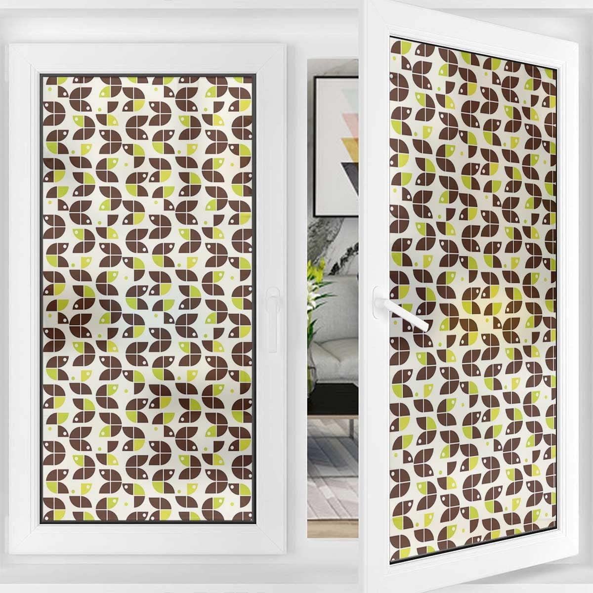 Window Tinting Film for Home Retro Surreal Forms Window Door Sticker Glass Film