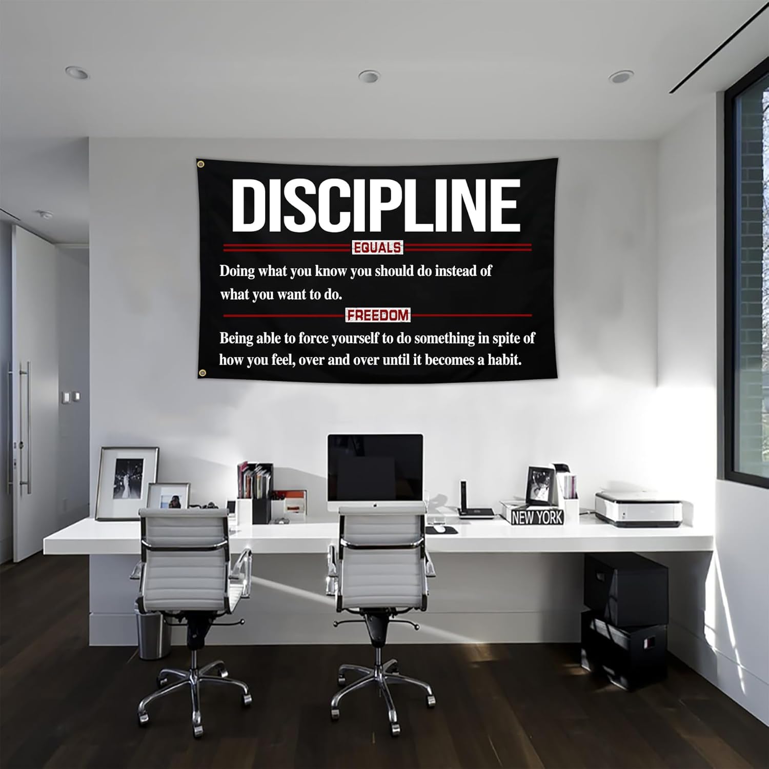 NASIAN Discipline Motivational Flag - 3x5 Ft Inspirational Flag for Room, Gym, Dorm, Man Cave - Wall Decor Poster Banner - Image 4