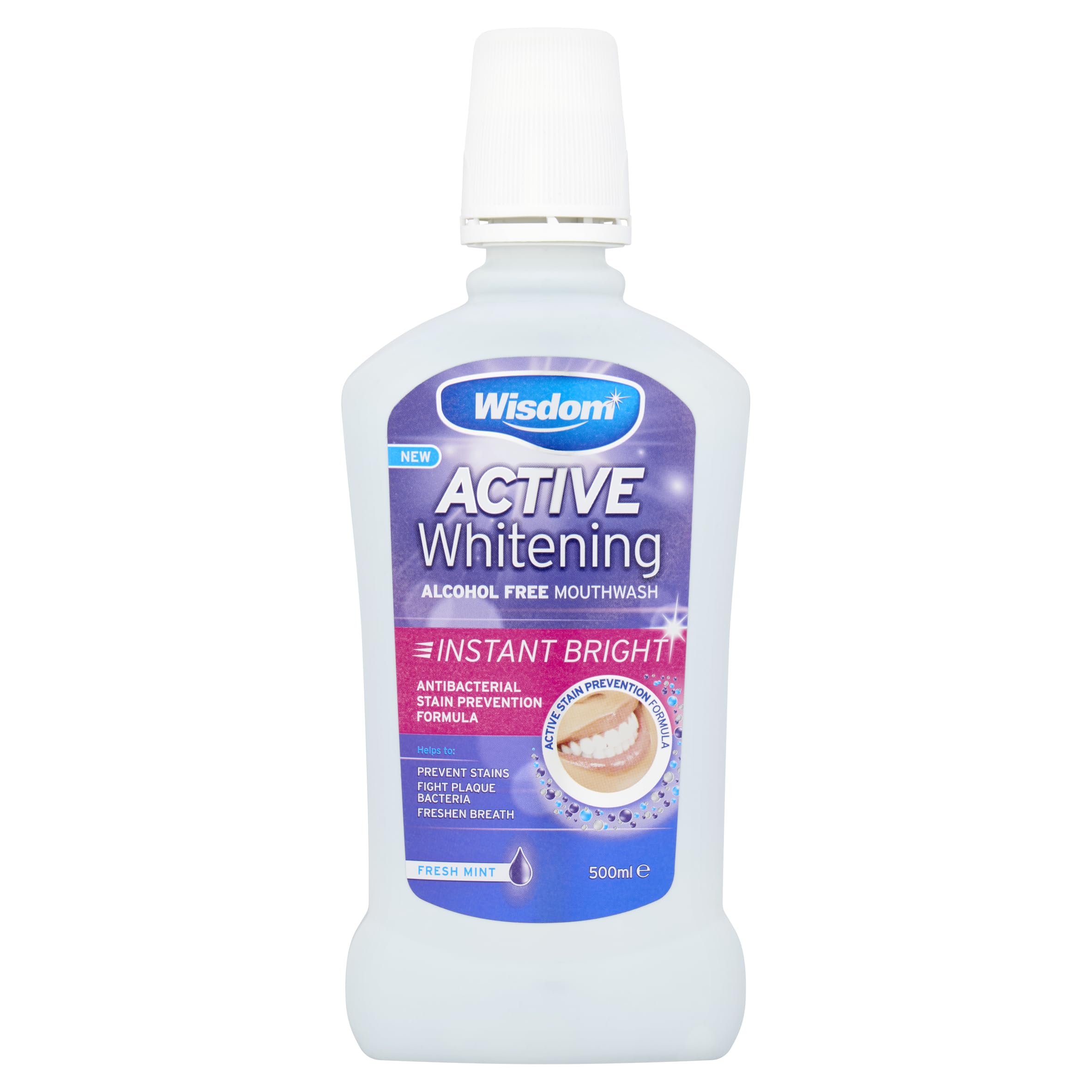 WISDOM Active White Bright Mouth WASH, (Pack of 1)