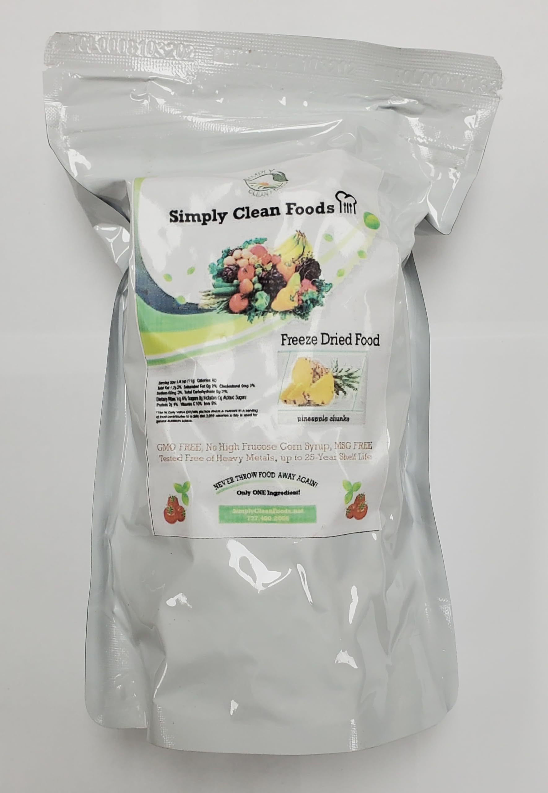 Simply Clean Foods Freeze Dried Pineapple - Non-GMO - Made in USA