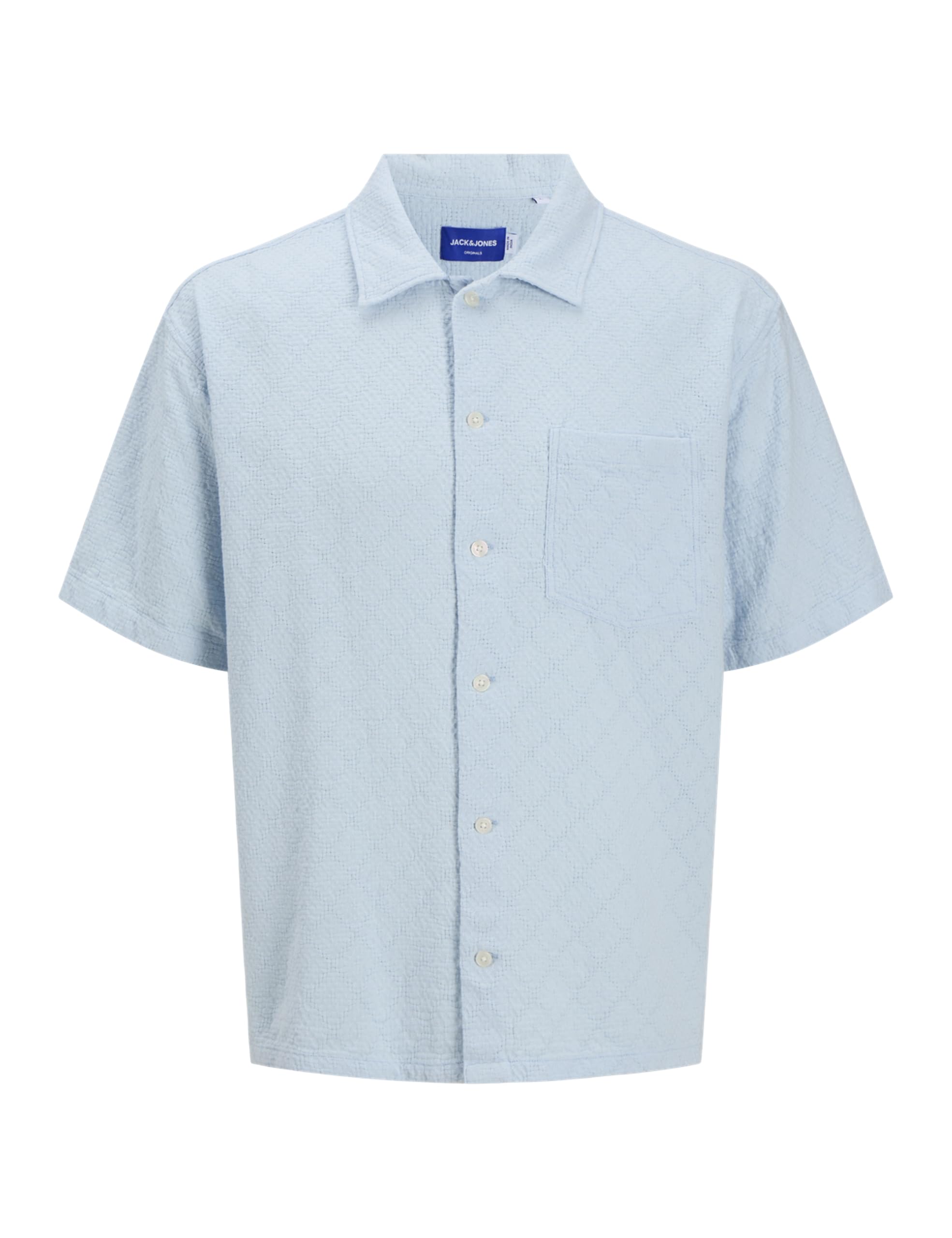 JACK & JONES Men's Jortavira Texture Shirt SS, Skyway, L