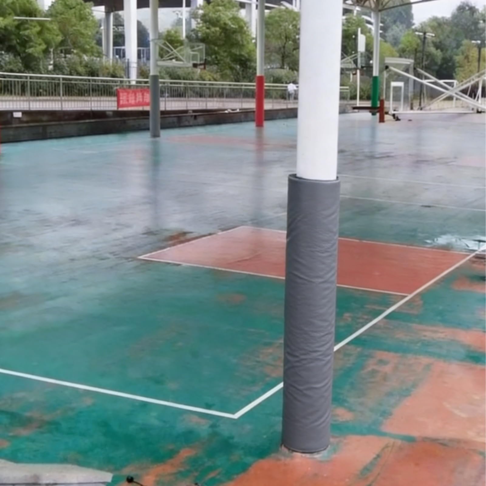 Outdoor Basketball Post Padding Round Cushioned Sleeve Safety Pads for Canopy Posts Fits All Types Protects Against Impact Ideal for Courts and Playgrounds