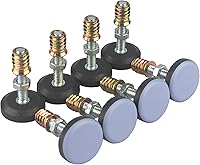 CSFMC Adjustable Furniture Levelers PTFE Teflon Bottom 28mm Base, 1/4-20 Threaded Shank Pads for Tables Chairs Cabinets - 8 Pack Floor Protectors