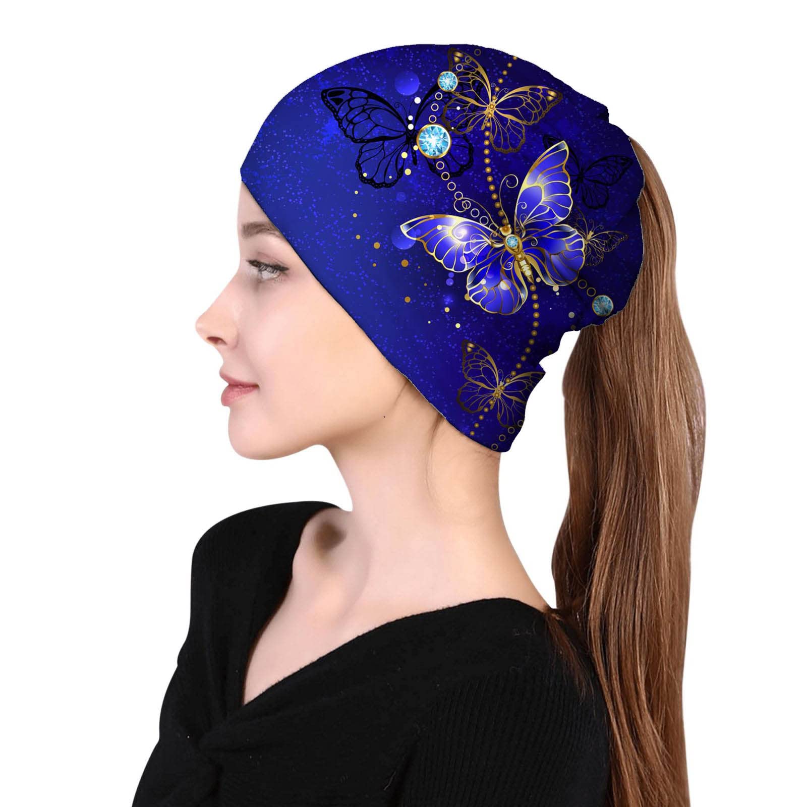 Cappello da donna morbido turbante elasticizzato cappelli cancro copricapo cappelli larghi teschio sciarpa sonno