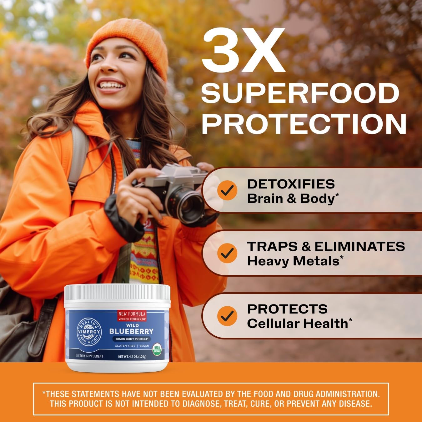 Vimergy Wild Blueberry Powder, 30 Porzioni – Polvere di Mirtilli Selvatici da Mirtilli Interi - Integratore Mirtillo Vegano – Senza Zuccheri Aggiunti o Riempitivi – Senza OGM e Senza Glutine (120 g)