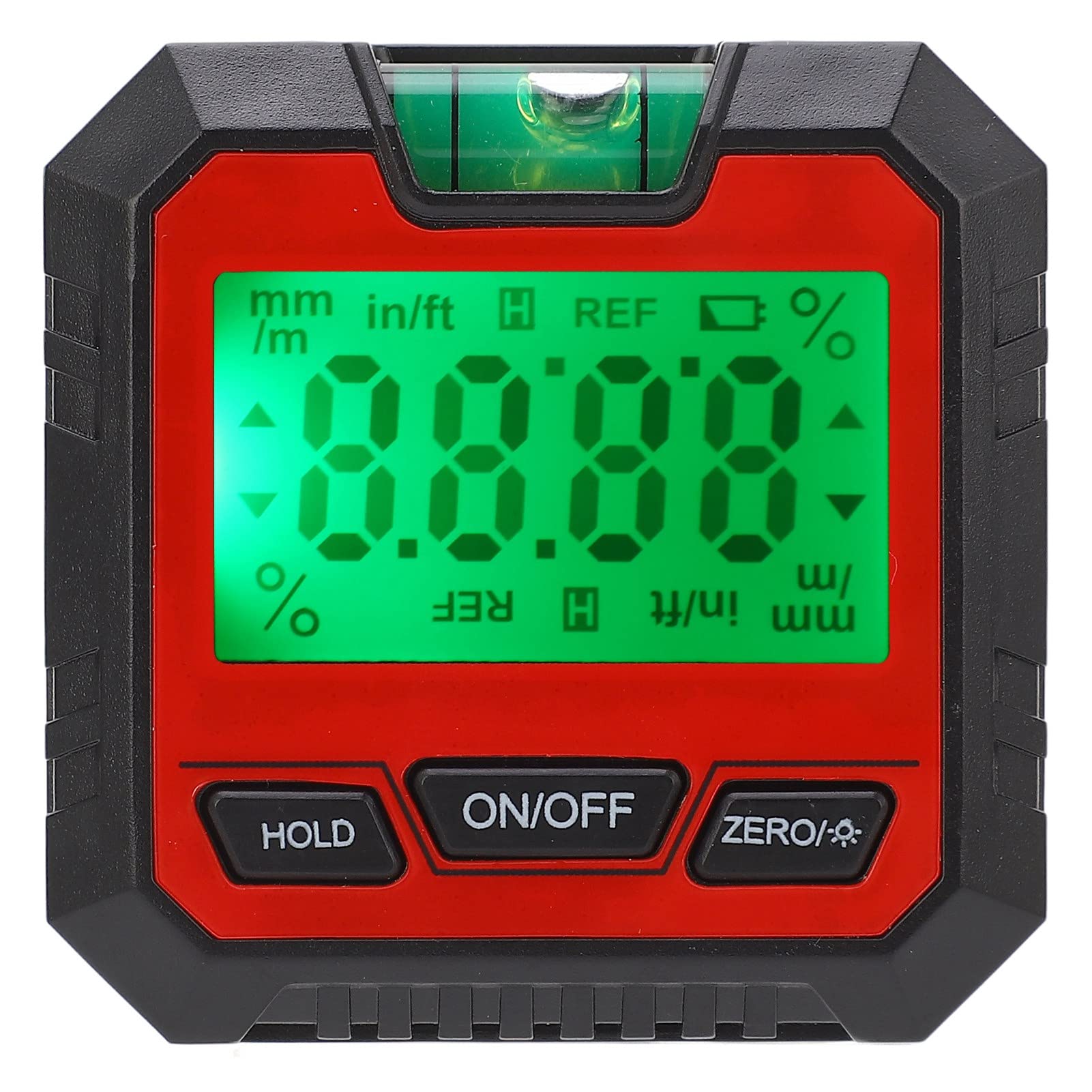 Leapiture Digital Level Box Stability Angle Finder Accuracy Woodworking Electronic Protractor with Horizontal Bubble for Carpentry Building (Red)
