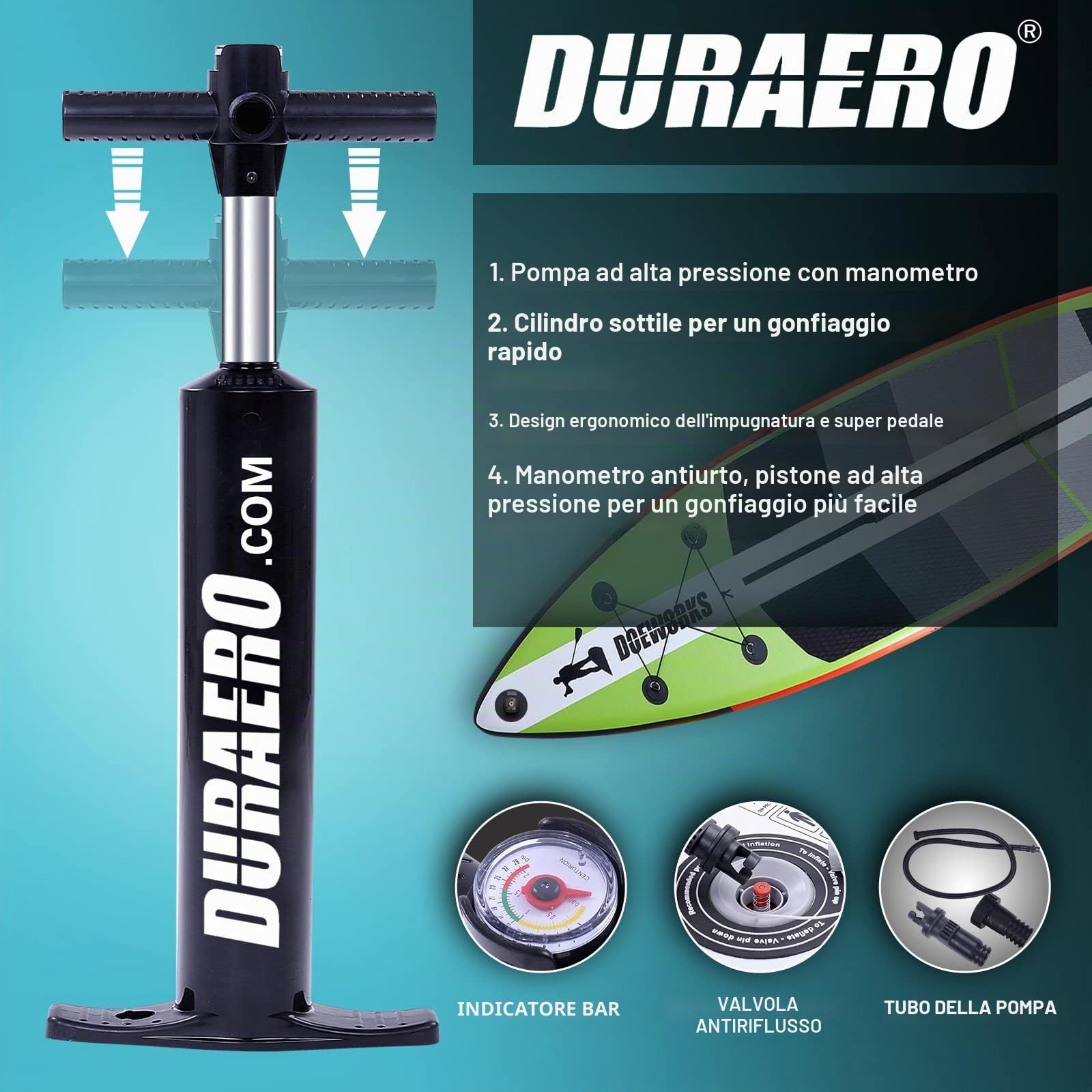 Tavola SUP Gonfiabile Premium 330x76x15 cm 150 kg con Sedile Kayak e Supporto Telecamera